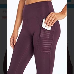 Bally Total Fitness Dana High Rise Mid-Calf Pocket Legging, Plum Perfect